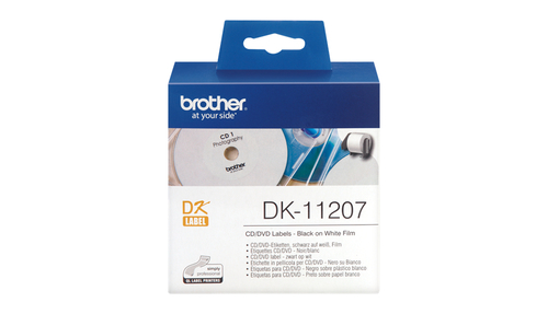 Brother Etiquetas para CD/DVD 58mmx58mm, 100 unidades - película plastica
