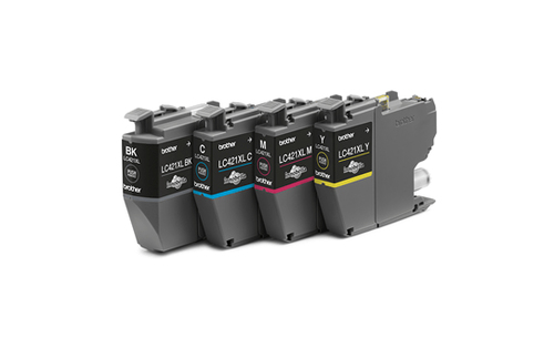 BROTHER Pack de 4 cartuchos de tinta negro, cian, magenta y amarillo LC421XLVAL para DCP-J1050DW / D
